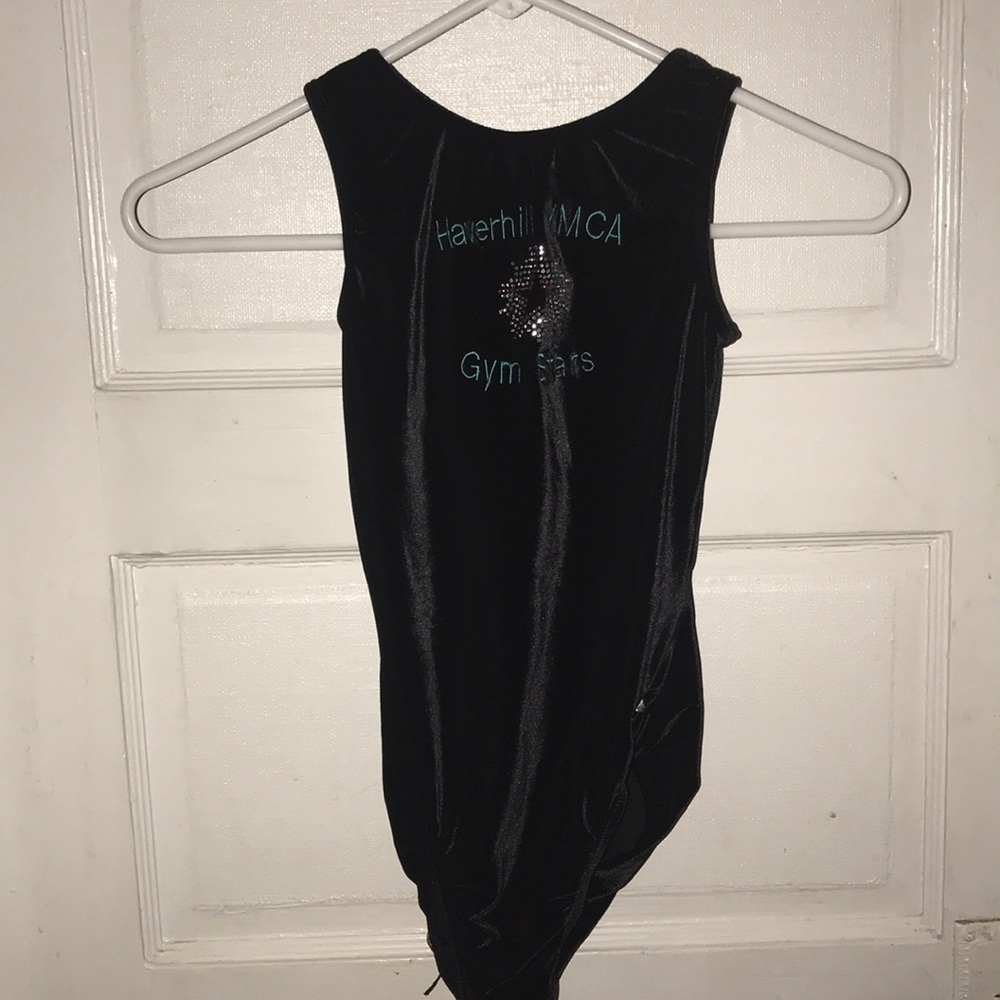 GK Elite Black Gymstars Logo Leotard